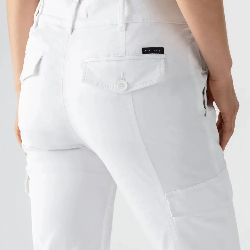 Sanctuary Rebel Cargo Pants White NEW w Tags Women's Size 32 / 12 - Picture 3 of 5